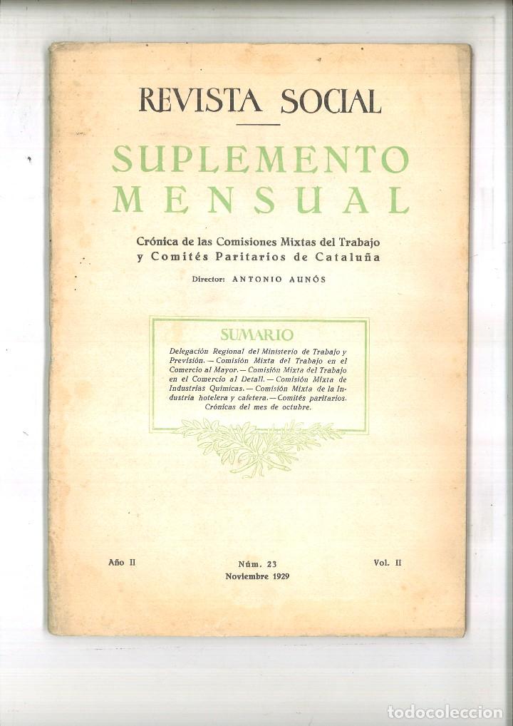 Colecionismo de Revistas e Jornais: REVISTA SOCIAL. SUPLEMENTO MENSUAL. A&Ntilde;O II N&Uacute;MERO 23 VOL.II. NOVIEMBRE 1929.Antonio Aun&oacute;s (Director)