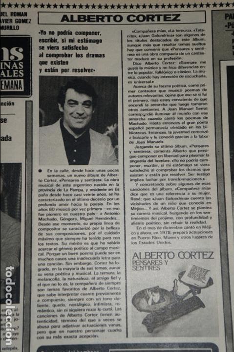 Coleccionismo de Revistas y Peri&oacute;dicos: RECORTE REPORTAJE CLIPPING DE&nbsp;ALBERTO CORTEZ REVISTA&nbsp;SEMANA N&ordm;&nbsp;1978&nbsp;PAG. 25