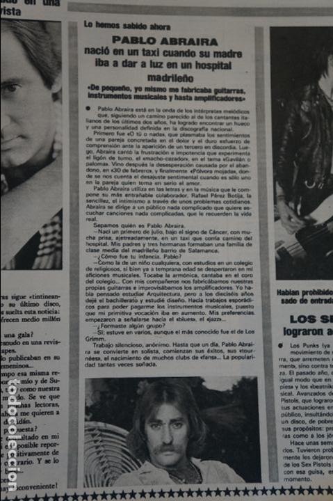 Coleccionismo de Revistas y Peri&oacute;dicos: RECORTE REPORTAJE CLIPPING DE PABLO ABRAIRA REVISTA&nbsp;SEMANA N&ordm;&nbsp;1980&nbsp;PAG 25