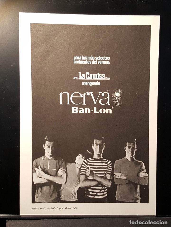 Coleccionismo de Revistas y Peri&oacute;dicos: Hoja Publicidad. Cara 1: Camisas Nerva. Ban-Lon. Cara 2: Relojes Zenith. (READERS DIGEST 1966)