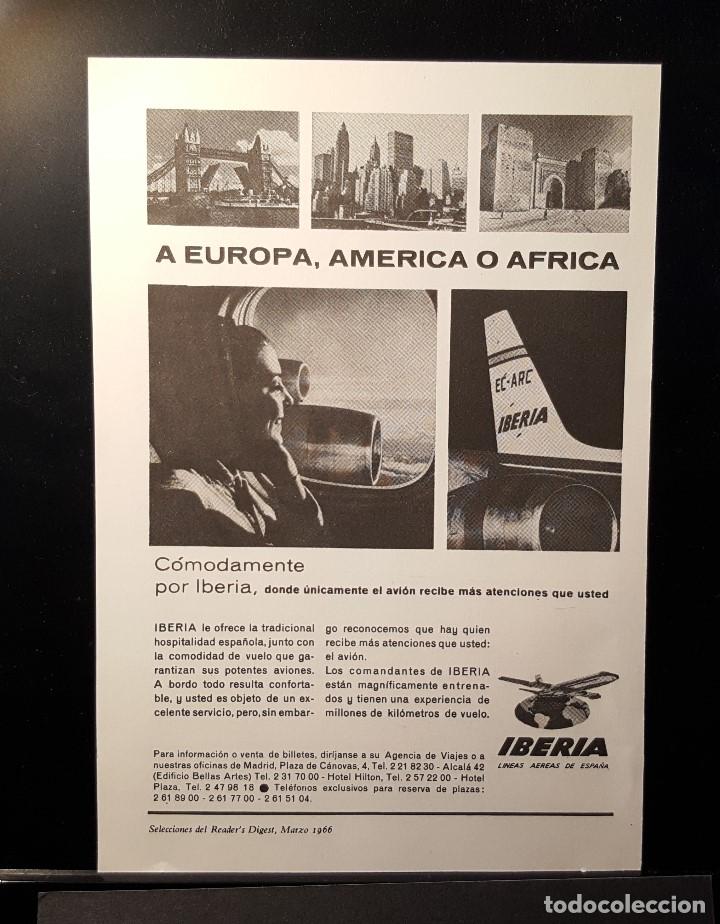 Coleccionismo de Revistas y Peri&oacute;dicos: Hoja Publicidad.Lineas Aereas de Espa&ntilde;a Iberia. (READERS DIGEST 1966)