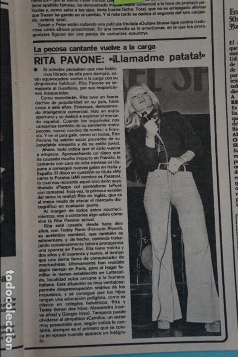 Coleccionismo de Revistas y Peri&oacute;dicos: RECORTE REPORTAJE CLIPPING DE RITA PAVONE REVISTA SEMANA N&ordm; 1982 PAG. 49
