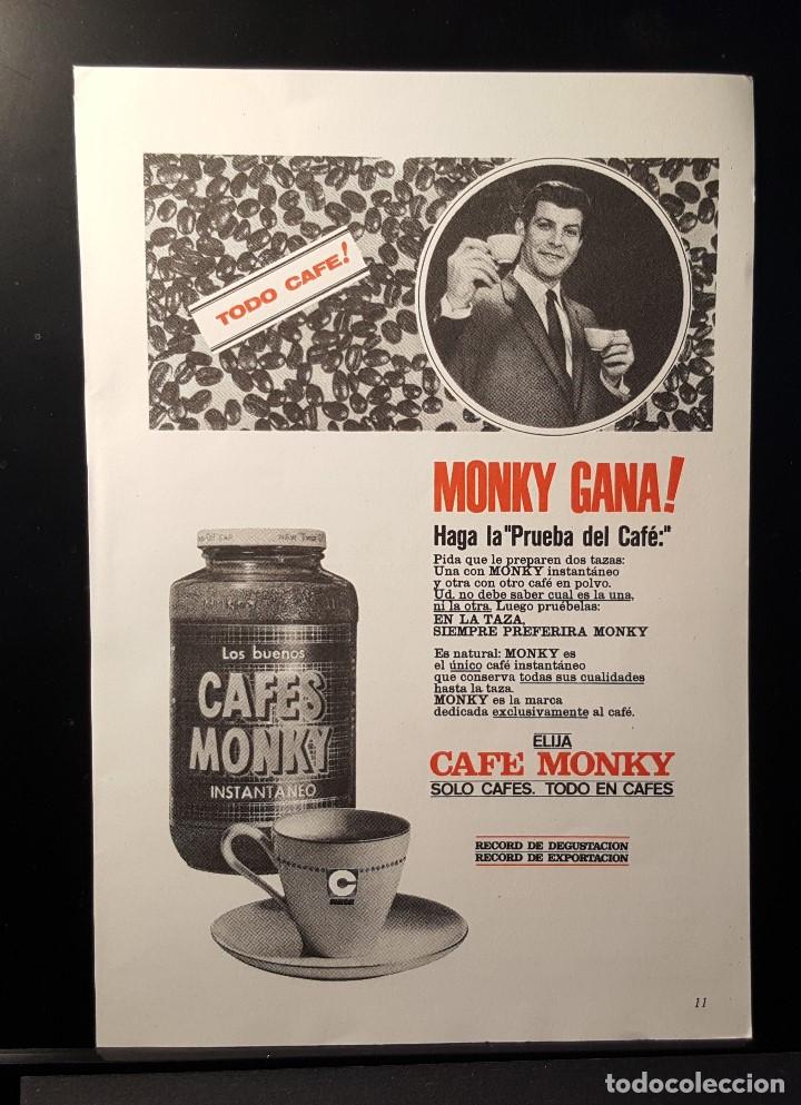 Coleccionismo de Revistas y Peri&oacute;dicos: Hoja Publicidad. Cafes Monky. Todo en Cafe. (READERS DIGEST 1965)