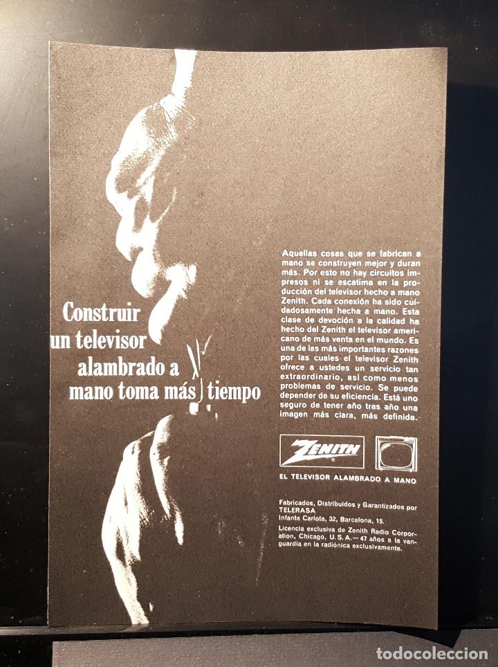Coleccionismo de Revistas y Peri&oacute;dicos: Hoja Publicidad.Televisores Zenith. (READERS DIGEST 1965)