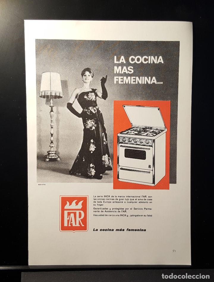 Coleccionismo de Revistas y Peri&oacute;dicos: Hoja Publicidad.  Cocinas Far. La Cocina mas Femenina. (READERS DIGEST 1965)