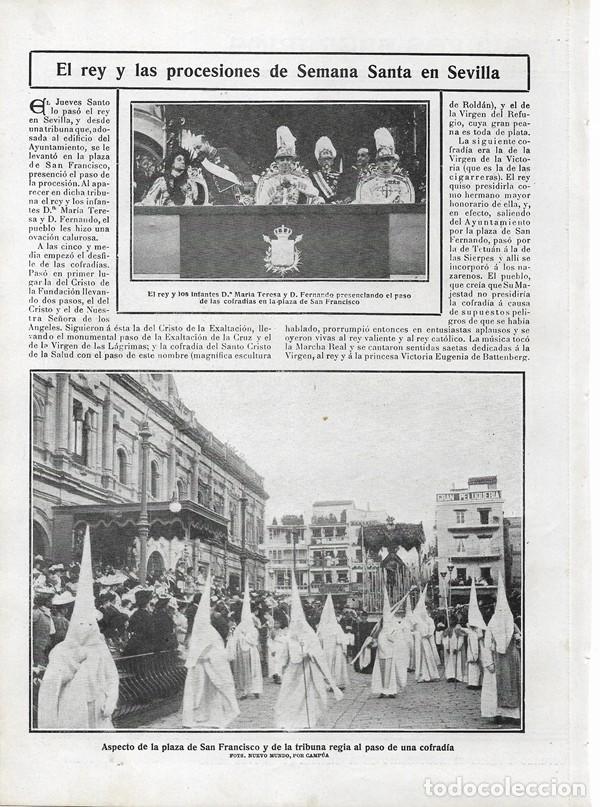 Sammeln von Zeitschriften und Zeitungen: 1906 HOJA REVISTA SEVILLA REY ALFONSO XIII PLAZA DE SAN FRANCISCO PASO DE COFRAD&Iacute;AS TRIBUNA