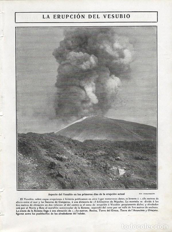 Sammeln von Zeitschriften und Zeitungen: 1906 HOJA REVISTA ITALIA SICILIA ERUPCI&Oacute;N DEL VOLC&Aacute;N VESUBIO