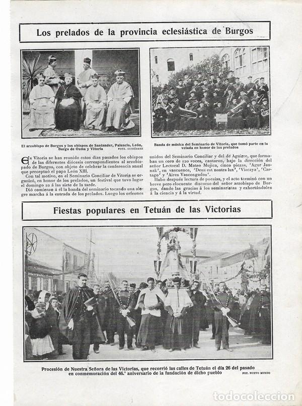 Sammeln von Zeitschriften und Zeitungen: 1906 HOJA REVISTA PRELADOS PROVINCIA ECLESI&Aacute;STICA DE BURGOS BANDA M&Uacute;SICA SEMINARIO DE VITORIA