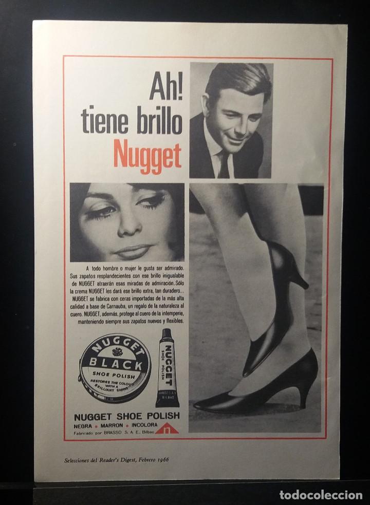 Coleccionismo de Revistas y Peri&oacute;dicos: Hoja Publicidad. Cara 1: Crema Zapatos Nugget. Cara 2: Academia Cedeco. (READERS DIGEST 1966)