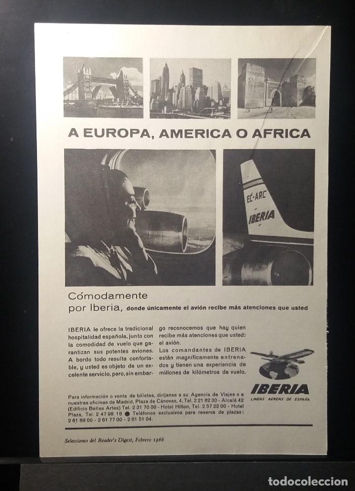 Coleccionismo de Revistas y Peri&oacute;dicos: Hoja Publicidad. Lineas Aereas de Espa&ntilde;a Iberia. (READERS DIGEST 1966)