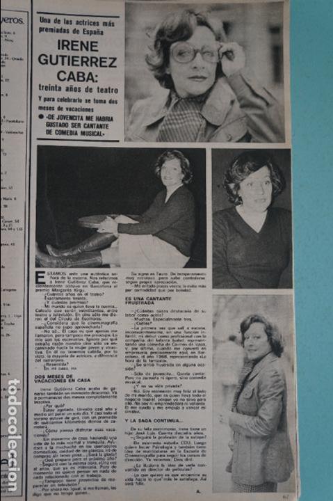 Coleccionismo de Revistas y Peri&oacute;dicos: RECORTE REPORTAJE CLIPPING DE IRENE GUTIERREZ CABA REVISTA SEMANA N&ordm; 1922 PAG. 67 L 5