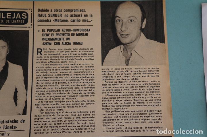 Coleccionismo de Revistas y Peri&oacute;dicos: RECORTE REPORTAJE CLIPPING DE RAUL SENDER REVISTA SEMANA N&ordm; 1935 PAG 9