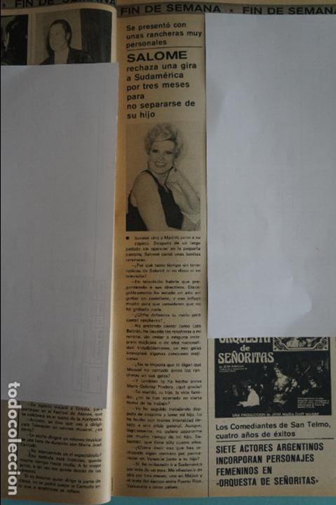 Coleccionismo de Revistas y Peri&oacute;dicos: RECORTE REPORTAJE CLIPPING DE SALOME REVISTA SEMANA N&ordm; 1936 PAG 67