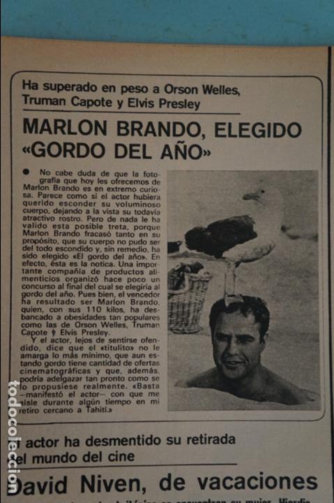 Coleccionismo de Revistas y Peri&oacute;dicos: RECORTE REPORTAJE CLIPPING DE MARLON BRANDO REVISTA SEMANA N&ordm; 1934 PAG 52
