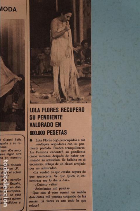 Coleccionismo de Revistas y Peri&oacute;dicos: RECORTE REPORTAJE CLIPPING DE LOLA FLORES REVISTA SEMANA N&ordm; 1934 PAG 67