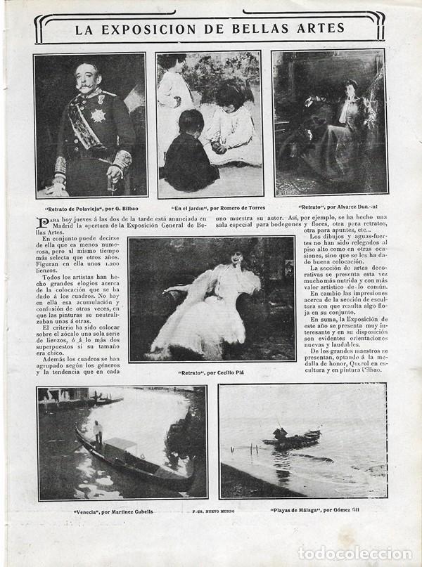 Sammeln von Zeitschriften und Zeitungen: 1906 HOJA REVISTA MADRID EXPOSICI&Oacute;N GENERAL DE BELLAS ARTES G. BILBAO CECILIO PLA G&Oacute;MEZ GIL &Aacute;LVAREZ