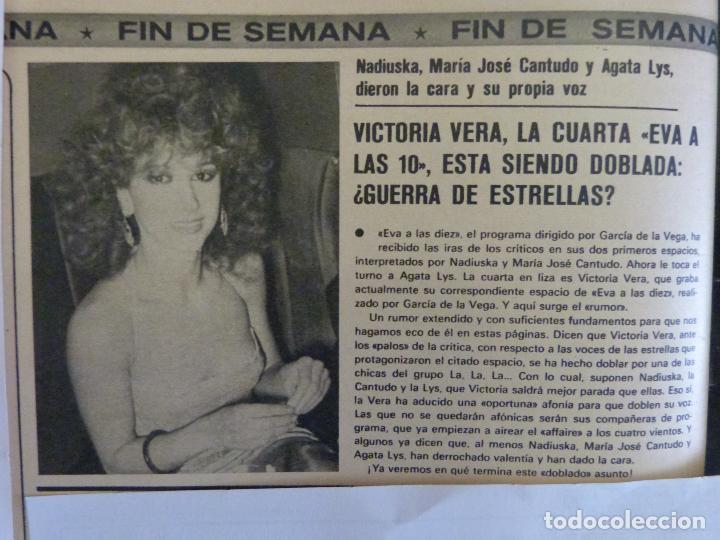 Coleccionismo de Revistas y Peri&oacute;dicos: RECORTE REPORTAJE CLIPPING DE VICTORIA VERA REVISTA SEMANA N&ordm; 1944 PAG 86
