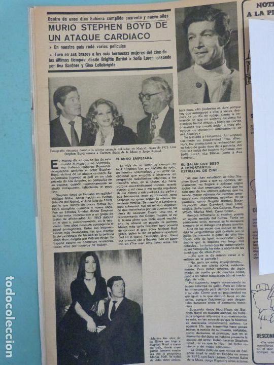 Coleccionismo de Revistas y Peri&oacute;dicos: RECORTE REPORTAJE CLIPPING DE STEPHEN BOYD REVISTA SEMANA N&ordm; 1948 PAG 14