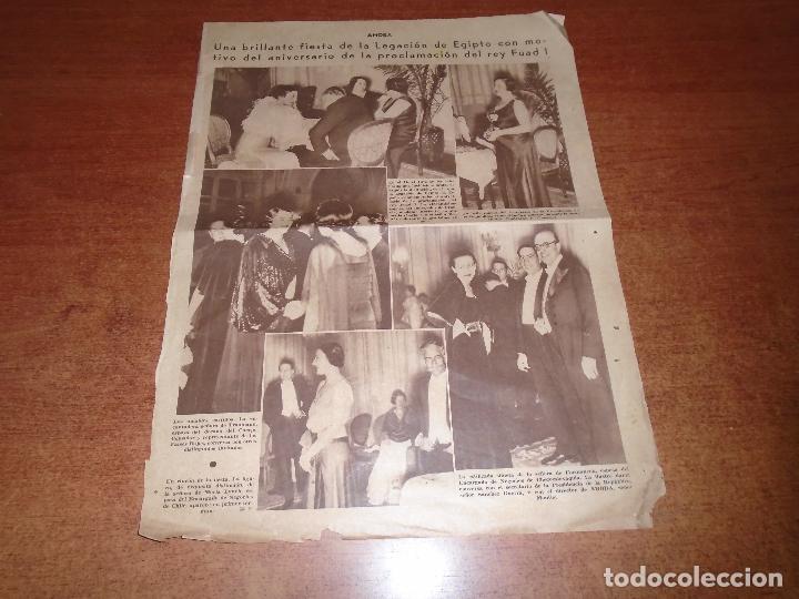 Coleccionismo de Revistas y Peri&oacute;dicos: RETAL PRENSA: FIESTA LEGACI&Oacute;N EGIPTO. HOTEL RITZ. SR. BESTEIRO. MORLA LINCH. SRA. TRAUMANN.