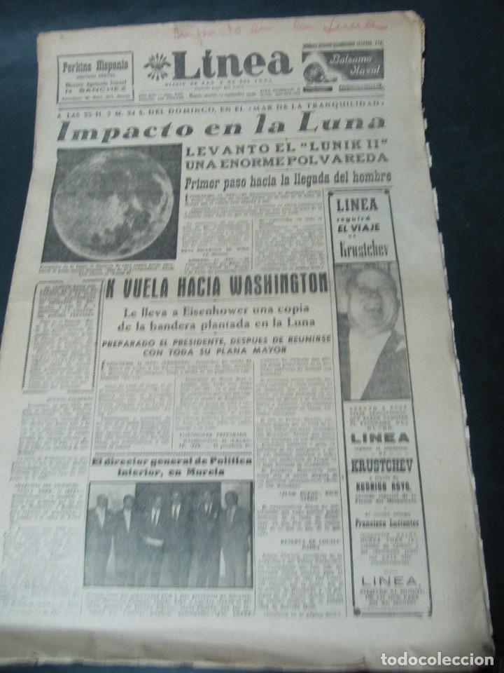 Coleccionismo de Revistas y Peri&oacute;dicos: DIARIO LINEA SEPTIEMBRE 1959  IMPACTO EN LA LUNA