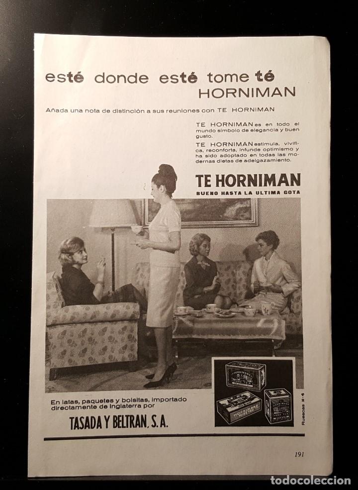 Coleccionismo de Revistas y Peri&oacute;dicos: Hoja Publicidad. Te Horniman de Tasada y Beltran. (READERS DIGEST 1963)