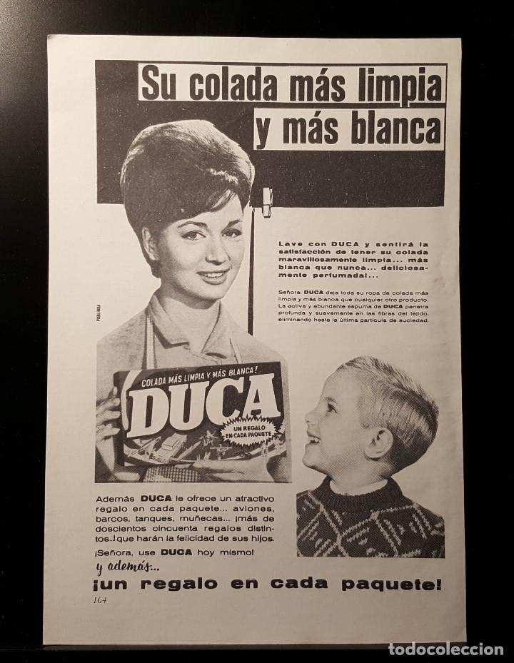 Coleccionismo de Revistas y Peri&oacute;dicos: Hoja Publicidad. Cara 1: Detergente Duca. Cara 2: Transistor Kolster. (READERS DIGEST 1963)