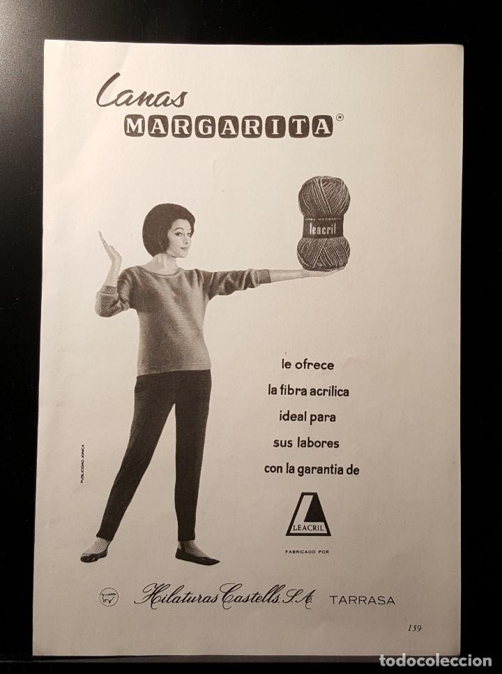 Coleccionismo de Revistas y Peri&oacute;dicos: Hoja Publicidad. Lanas Margarita. Hilaturas Castell S.A.(READERS DIGEST 1963)