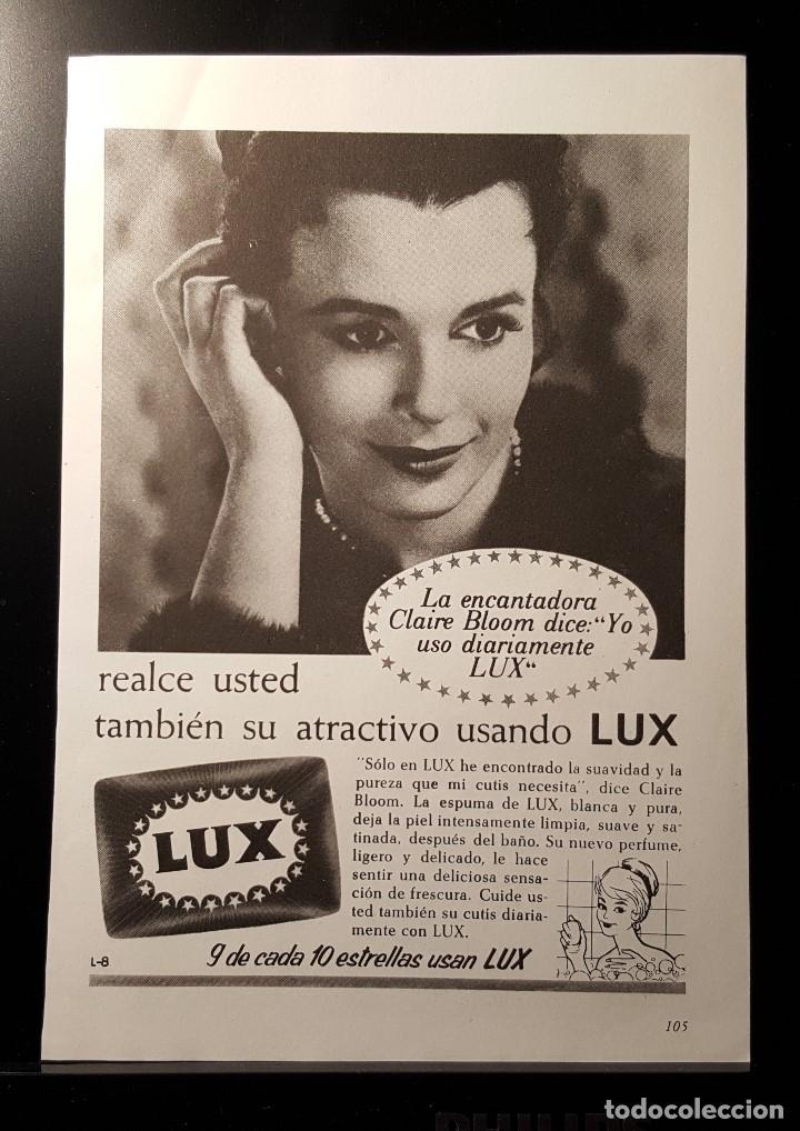 Coleccionismo de Revistas y Peri&oacute;dicos: Hoja Publicidad. Cara 1: Jabon Tocador Lux. Cara 2: Colchon Sema.(READERS DIGEST 1963)
