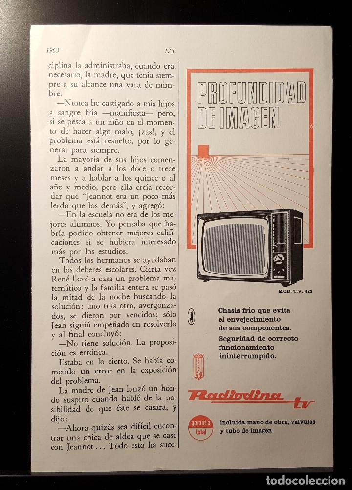 Coleccionismo de Revistas y Peri&oacute;dicos: Hoja Publicidad. Television Radiodina. (READERS DIGEST 1963)