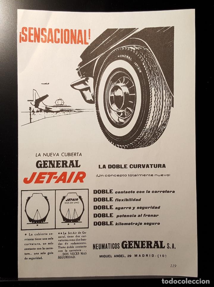 Coleccionismo de Revistas y Peri&oacute;dicos: Hoja Publicidad. Neumaticos General. Nueva Cubierta Jet-Air. (READERS DIGEST 1963)