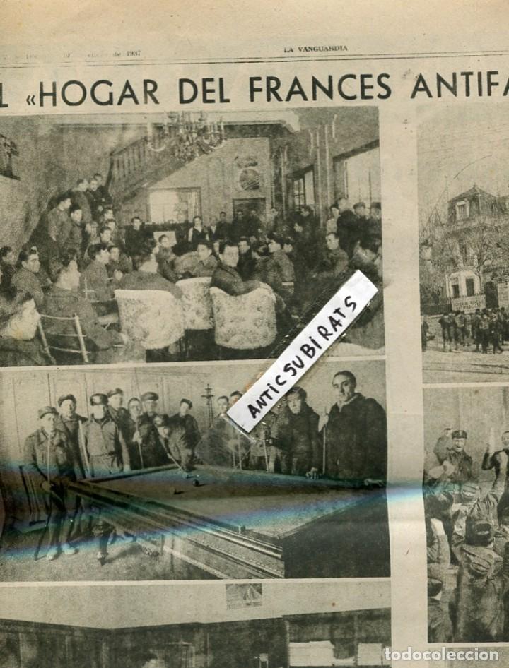 Colecionismo de Revistas e Jornais: VANGUARDIA 1937 GUERRA CIVIL EL HOGAR DEL FRANCES ANTIFASCISTA EN BARCELONA FRENTE DE TERUEL