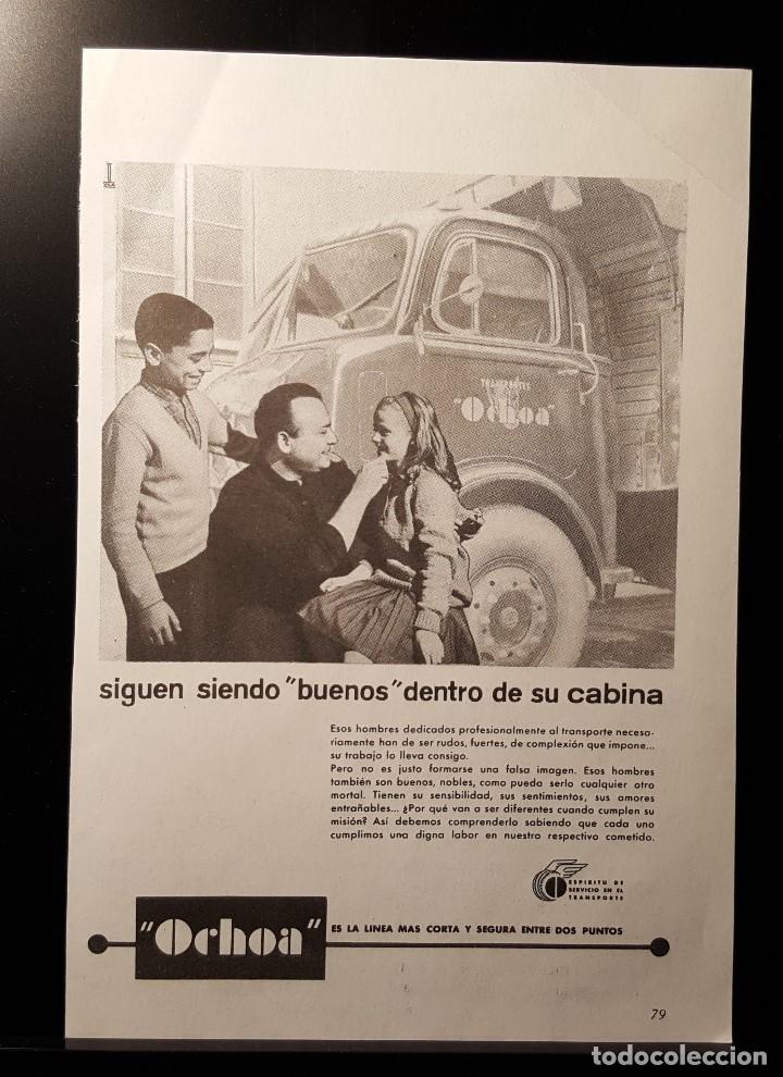 Coleccionismo de Revistas y Peri&oacute;dicos: Hoja Publicidad. Transportes Ochoa. La Linea Mas Corta Y Segura Entre Dos Pun. (READERS DIGEST 1963)