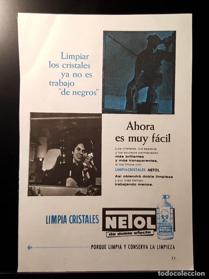 Coleccionismo de Revistas y Peri&oacute;dicos: Hoja Publicidad. Cara 1: Limpia Cristales Netol. Cara 2: Desengrasante Run. (READERS DIGEST 1963)