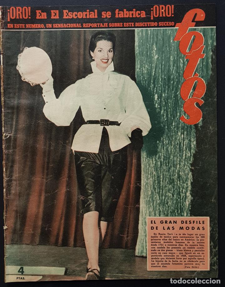 Coleccionismo de revistas y peri&oacute;dicos: REVISTA FOTOS 1952 DESFILE EN NUEVA YORK MANOLO VAZQUEZ