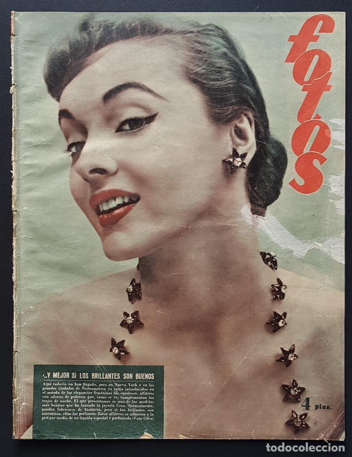 Coleccionismo de revistas y peri&oacute;dicos: REVISTA FOTOS 1952 JOYAS BRILLANTES MYRNA LOY SANITARIOS ESPA&Ntilde;OLES