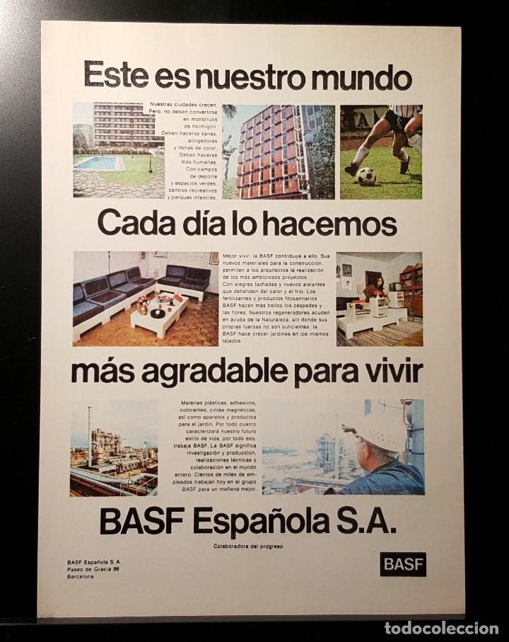 Coleccionismo de Revistas y Peri&oacute;dicos: Hoja Publicidad. Basf Espa&ntilde;ola. Colaboradora del Progreso. READERS DIGEST 1972)