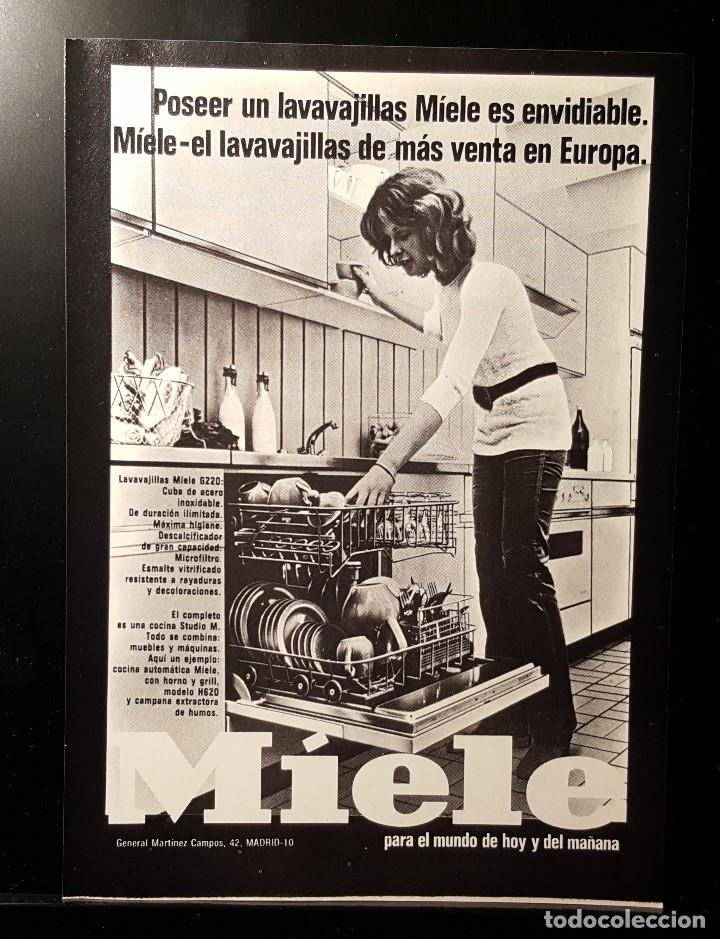Coleccionismo de Revistas y Peri&oacute;dicos: Hoja Publicidad. Lavavajillas Miele. Para el Mundo de Hoy y del Ma&ntilde;ana. READERS DIGEST 1972)