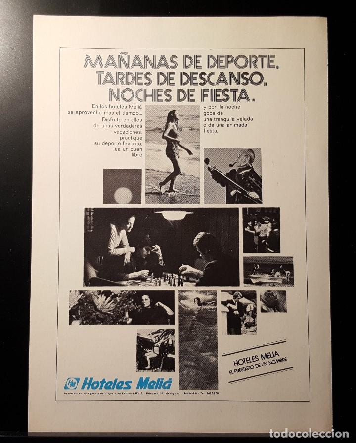 Coleccionismo de Revistas y Peri&oacute;dicos: Hoja Publicidad. Cara 1: Hoteles Melia. Cara 2: Academia Intepra. READERS DIGEST 1972)