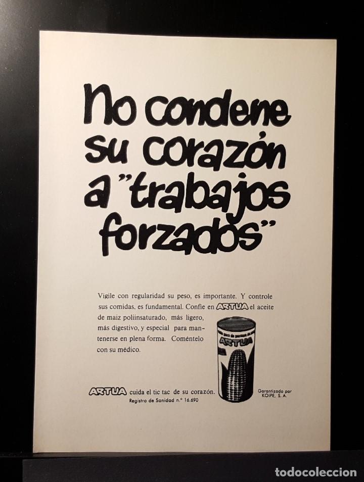 Coleccionismo de Revistas y Peri&oacute;dicos: Hoja Publicidad. Aceite de Maiz Artua. No Condene su Corazon. READERS DIGEST 1972)