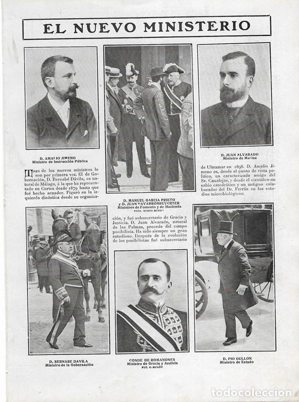 Sammeln von Zeitschriften und Zeitungen: 1906 HOJA REVISTA GOBIERNO MINISTROS AMALIO JIMENO JUAN ALVARADO BERNAB&Eacute; D&Aacute;VILA P&Iacute;O GULLON ROMANONES