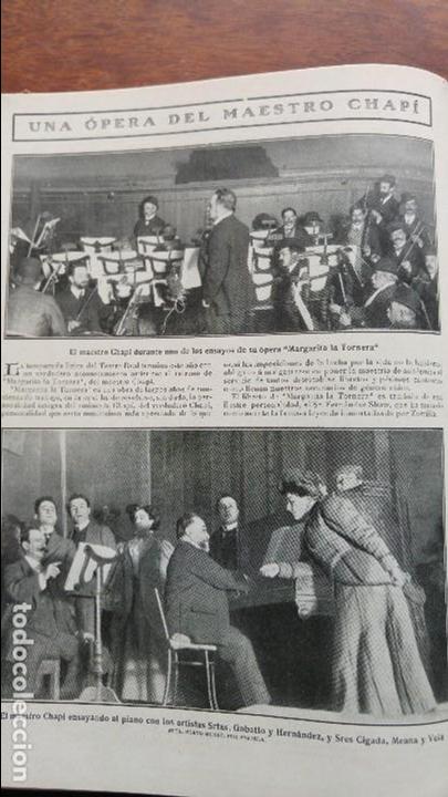 Collezionismo di Riviste e Giornali: UNA OPERA DEL MAESTRO CHAPI TEATRO REAL MARGARITA LA TORNERA HOJA A&Ntilde;O 1909