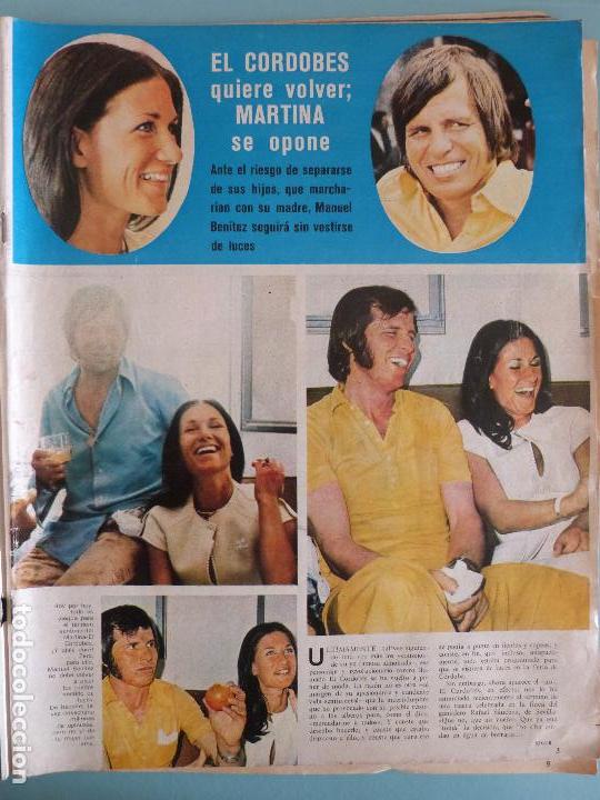 Coleccionismo de Revistas y Peri&oacute;dicos: RECORTE REPORTAJE CLIPPING DE MANUEL BENITEZ EL CORDOBES Y MARTINA REVISTA SEMANA N&ordm; 1735 PAG. 3 A 5