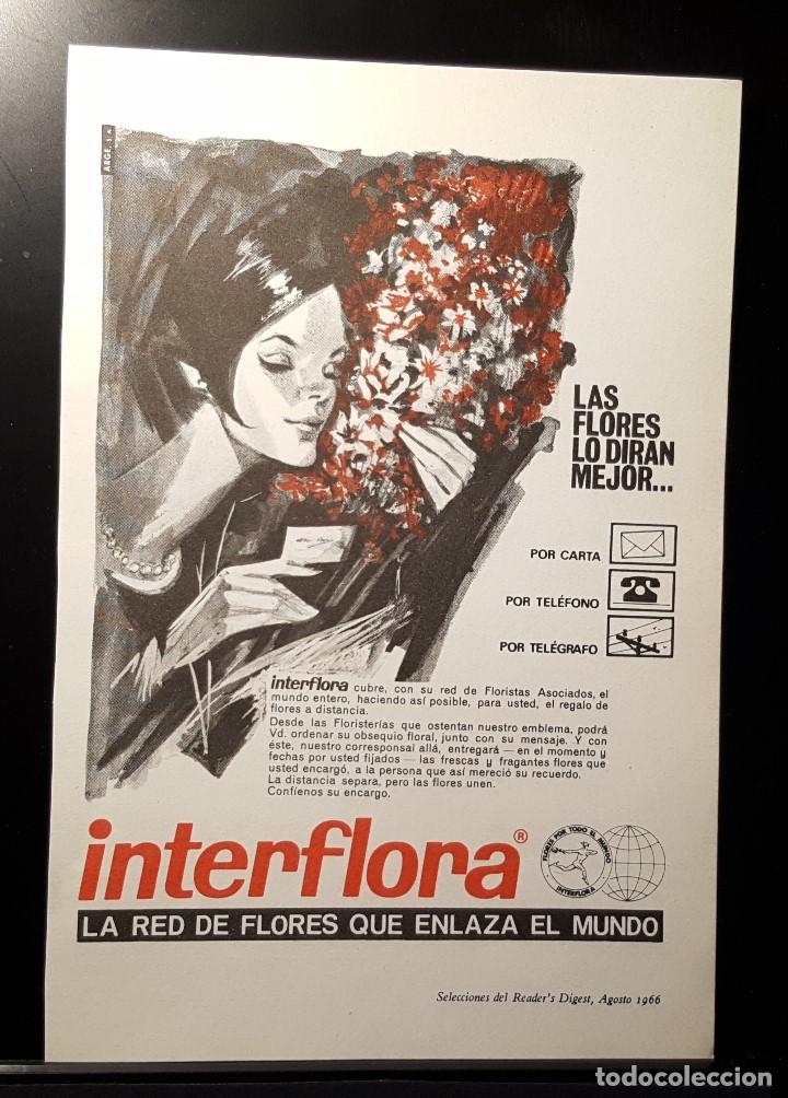 Coleccionismo de Revistas y Peri&oacute;dicos: Hoja Publicidad. Interflora. La Red de Flores que Enlaza el Mundo. READERS DIGEST 1966)