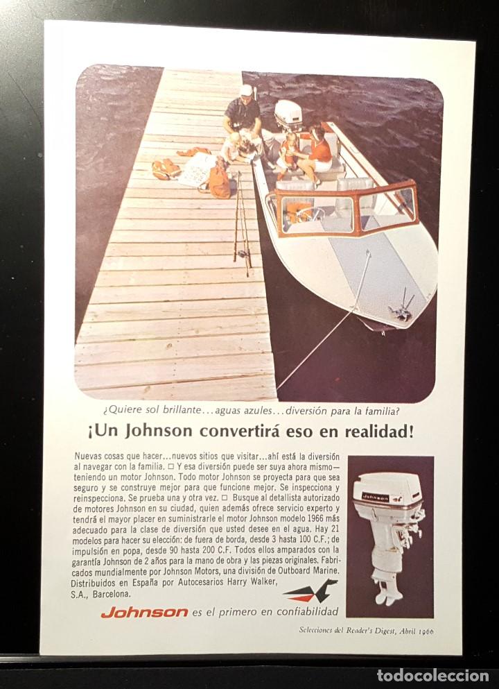 Coleccionismo de Revistas y Peri&oacute;dicos: Hoja Publicidad. Cara 1: Motores Johnson. Boeing Jets.  READERS DIGEST 1966)