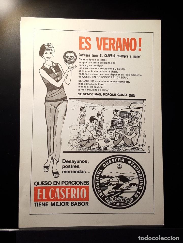 Coleccionismo de Revistas y Peri&oacute;dicos: Hoja Publicidad. Queso en Porciones El Caserio. Mahon. READERS DIGEST 1966)