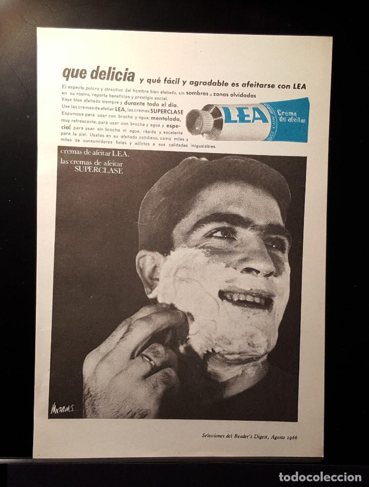 Coleccionismo de Revistas y Peri&oacute;dicos: Hoja Publicidad. Crema de Afeitar Lea. Que Delicia. READERS DIGEST 1966)