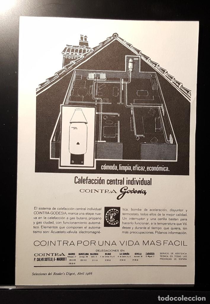 Coleccionismo de Revistas y Peri&oacute;dicos: Hoja Publicidad. Cara 1: Calefaccion Cointra. Cara 2: Carro Oficina Involca. READERS DIGEST 1966)