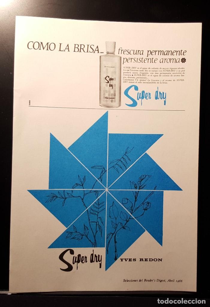 Coleccionismo de Revistas y Peri&oacute;dicos: Hoja Publicidad. Agua de Colonia Super Dry. Frescura Permante. READERS DIGEST 1966)