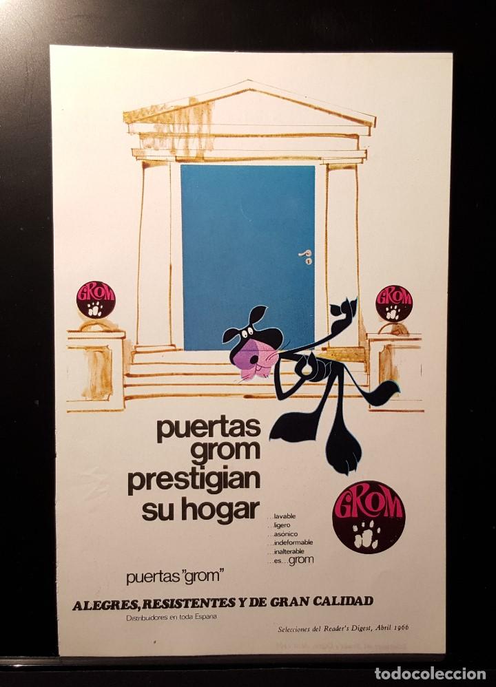 Coleccionismo de Revistas y Peri&oacute;dicos: Hoja Publicidad. Puertas GROM. Prestigian su Hogar. READERS DIGEST 1966)