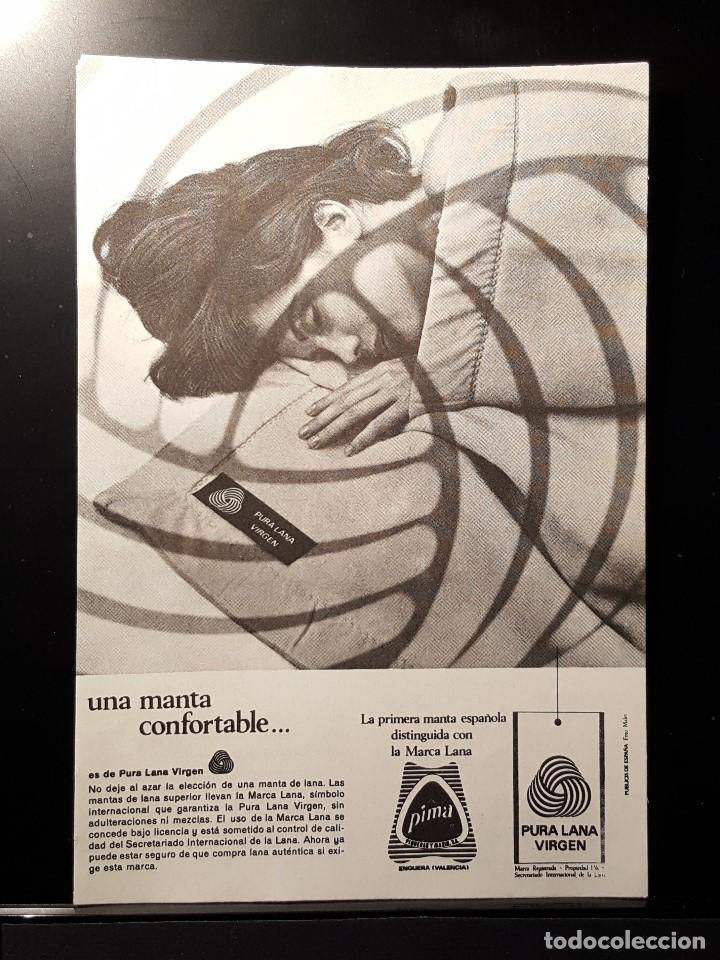 Coleccionismo de Revistas y Peri&oacute;dicos: Hoja Publicidad. Manta PIMA. Pura Lana Virgen. Una Manta Confortable. READERS DIGEST 1966)